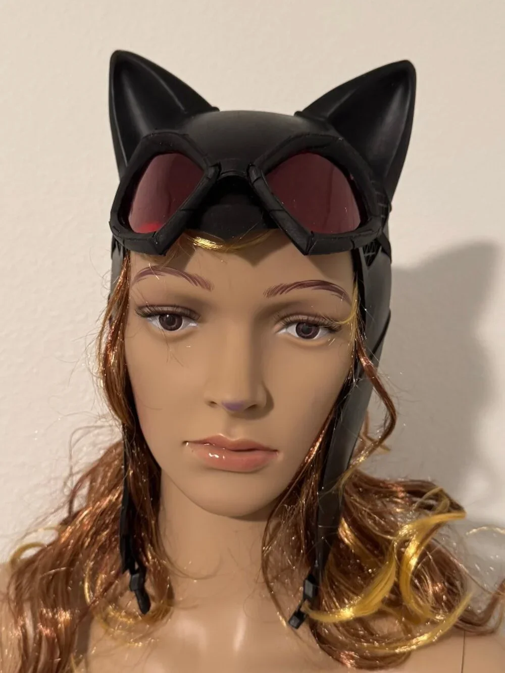 Cat Villain Catwoman Rubber Black Mask Goggles Never Worn